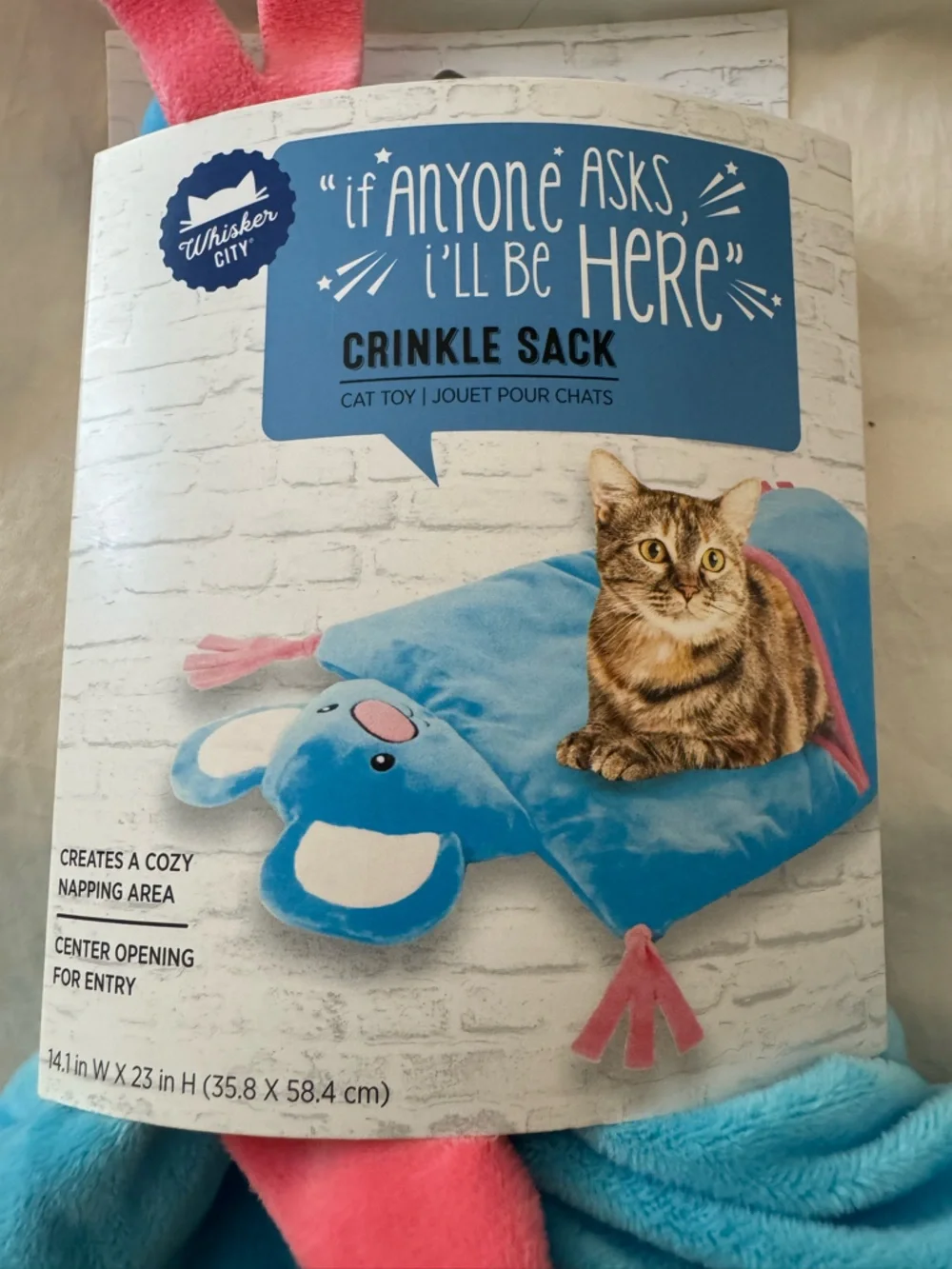 Blue Koala Plush Crinkle Sack for Cats